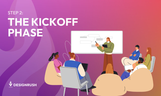 Illustration of a team and their client in a strategy meeting