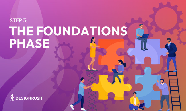 Illustration of employees setting up tools and systems for a project