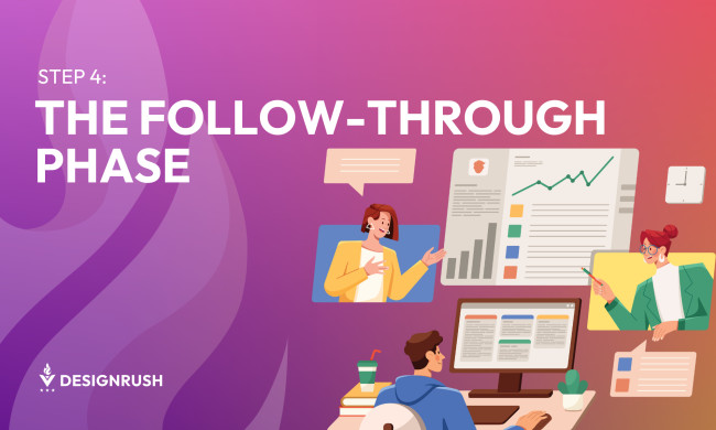 Illustration of employees providing reports and updates to a client through a video call